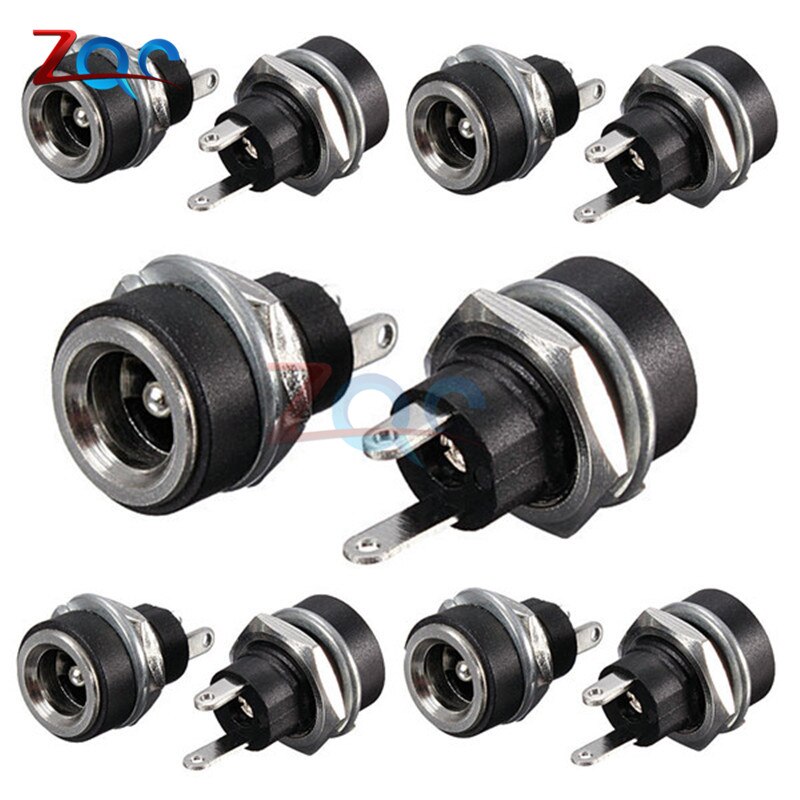 10 Pcs Dc Power Connector Pin 2.1X5.5 Mm Vrouw Plug Jack + Stekker Jack Socket Adapter Pcb mount Diy Adapter Connector 2.1X5.5: Female Jack 10 type1