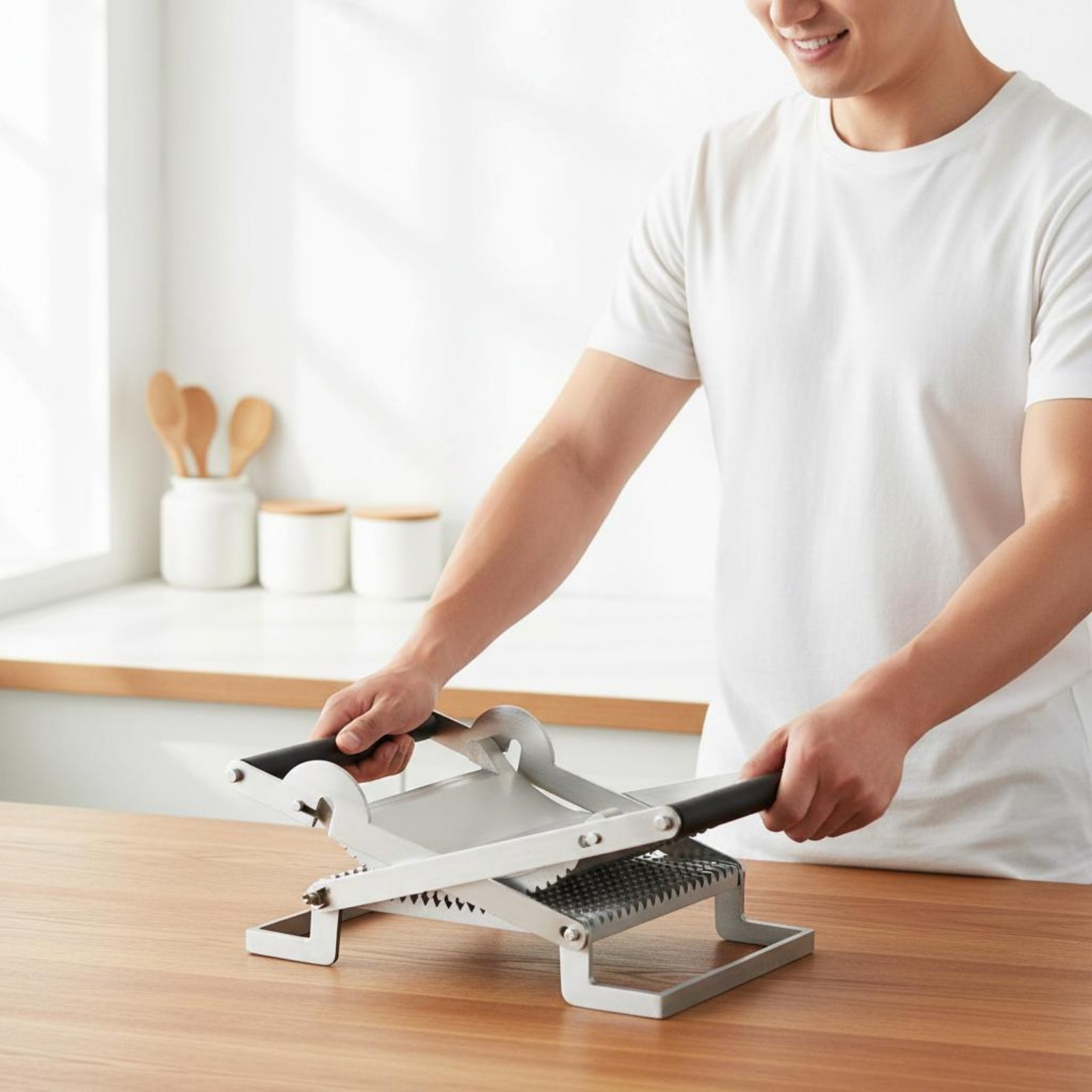 Manual Meat Tenderizer Tenderizes and Flattens Meat Flattener Press Schnitzel Fabricator Press Enhances Marinade Absorption