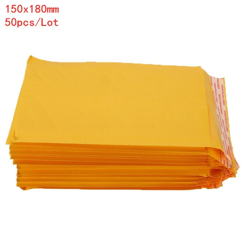 3 sizes 50/30/10/5 pcs Kraft Paper Bubble Envelopes Bags Padded Mailers Envelope With Bubble Mailing Bag: 150x180mm50pcs