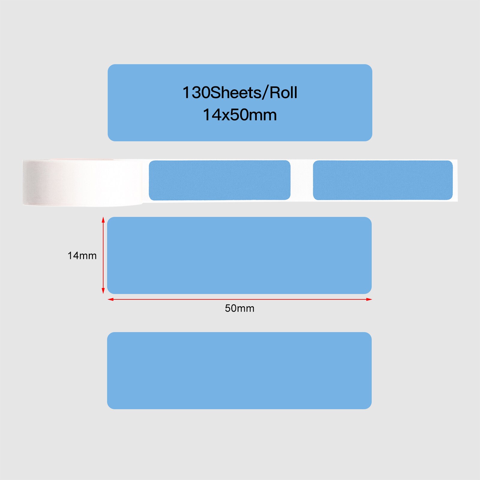 Aibecy Color Label Paper Self-Adhesive Thermal Paper Roll 14*50mm 130sheets/roll Compatible with Phomemo D30 Thermal Printer: Blue