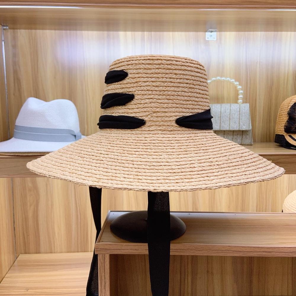 Sombrero de rafia para mujer, de 4,7 de ala ancha sombrero de paja grande &quot;, con cordones, flexible, para playa, para el sol, plegable, Derby de viaje,