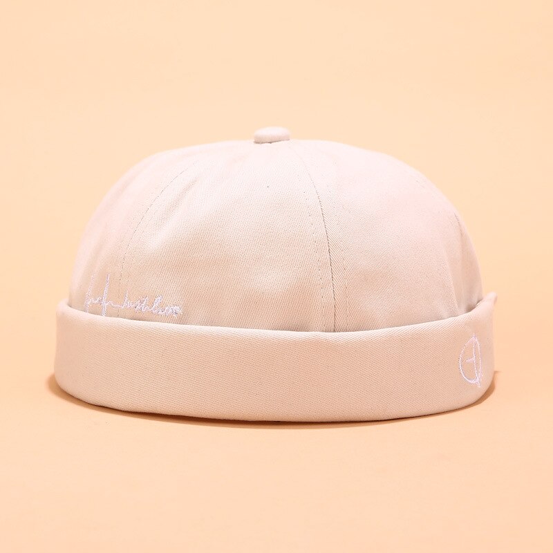 Gorra de Skullcap con letras bordadas para hombres y mujeres, gorra Casual de marinero mecánico sin mangas, Color sólido, Gorro de Invierno para Mujer, gorra de primavera: 7