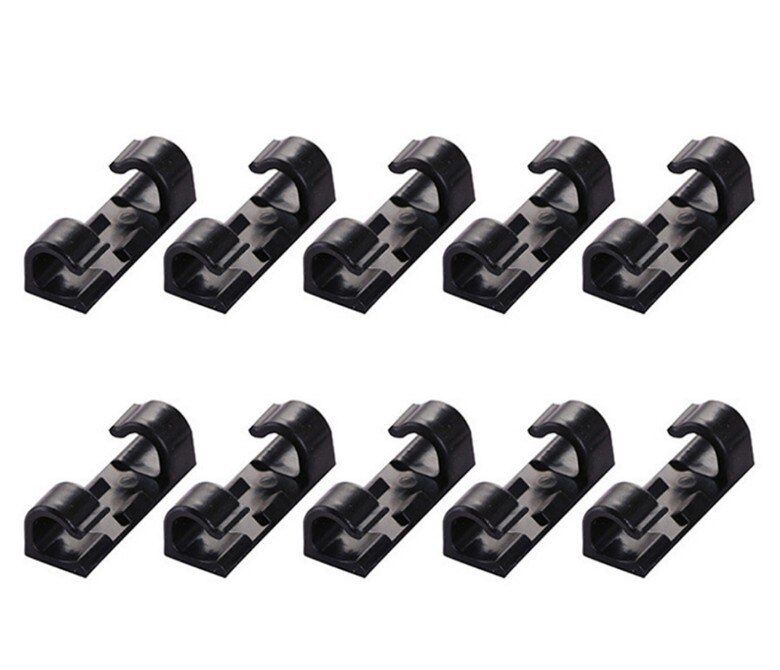10pc Home Office Storage Black/white/transparent Self-adhesive Desktop Cable Organizer Fixing Clamp Cable Protector Organizer: A10PCS 