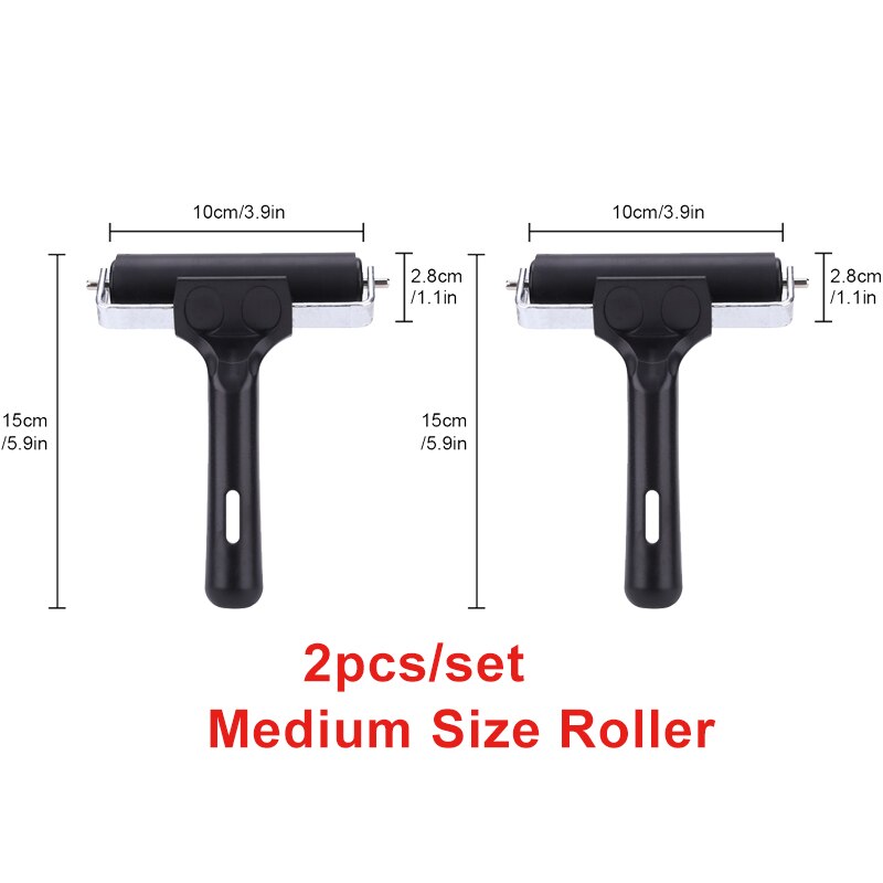 Rodillo de goma para estampar, herramienta para aplicar tintas, sellos, papeles, suministros de arte antideslizantes, 6/10/15cm: 2pc 10cm