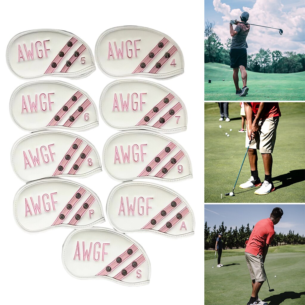 Ensemble de couvre-tête en fer de Golf 9x, housse de protection polaire doublée pour tête de Club