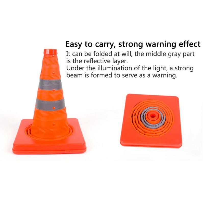 1PC 30CM/50CM Telescopic Traffic Cone Car Warning Sign Roadblock Reflective Cone Roadside Emergency Triangular Safety Signs zk30