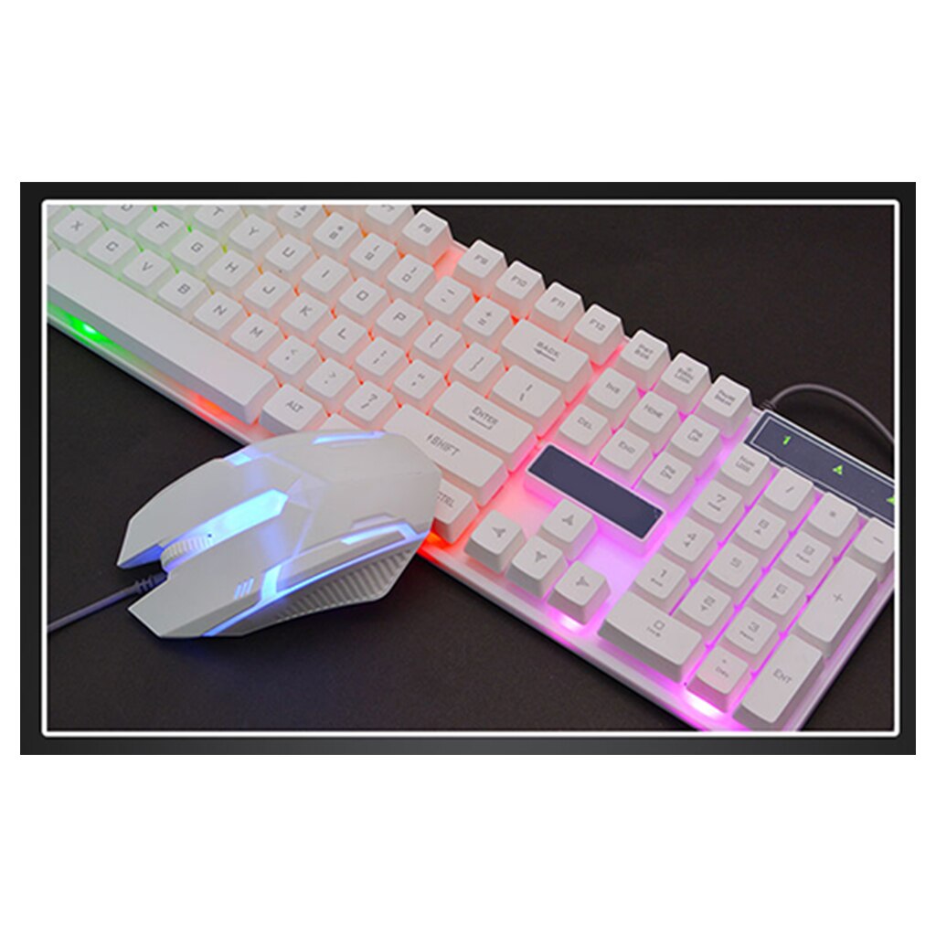 For Desktop Computer Illuminated Mechanical Hand Wired Keyboard And Mouse Set