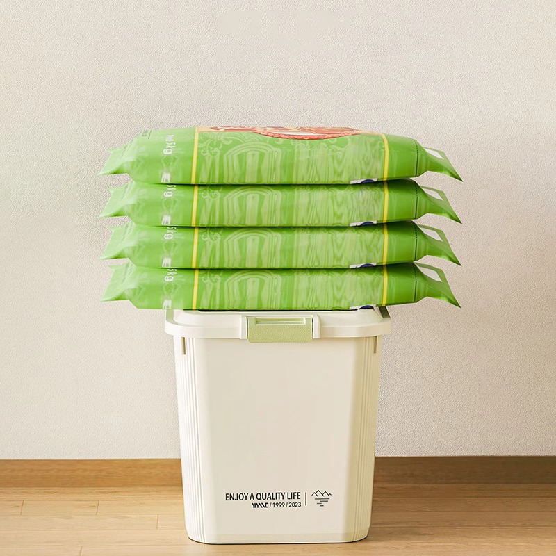 10/20/30KG Rice Container Rice Storage Box Sealed Cereal Dispenser With Buckle Insect Proof Pet Food Container Kitchen Organizer