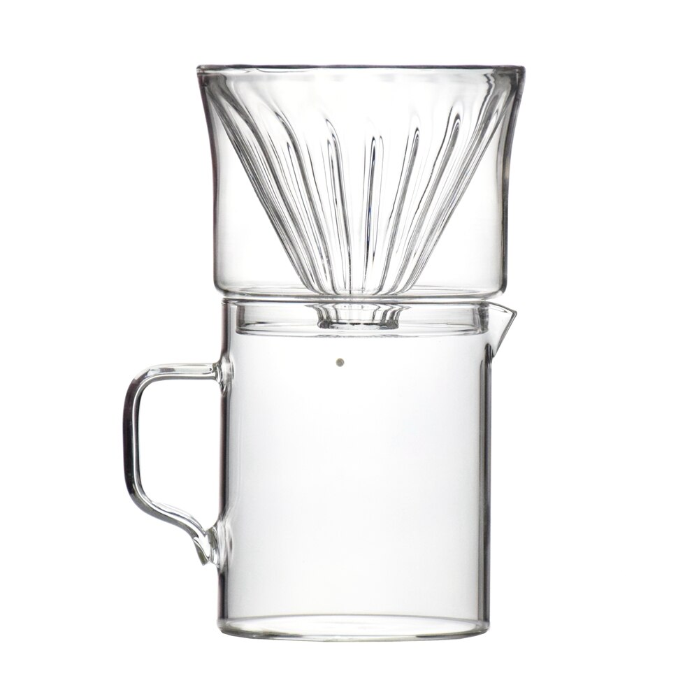V60 Ice Drip Coffee Maker Adjustable Rate Dutch Style Coffee Tea Maker Cold Brew Coffee Dripper with Glass Hopper