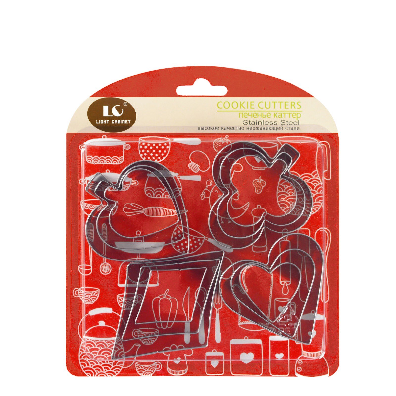 25 # Rvs 12 Delige Set Drie-Dimensionale Cookie Mold Cake Bakken Tools Diy Cookie Cutter Rvs cookie Gereedschap: D