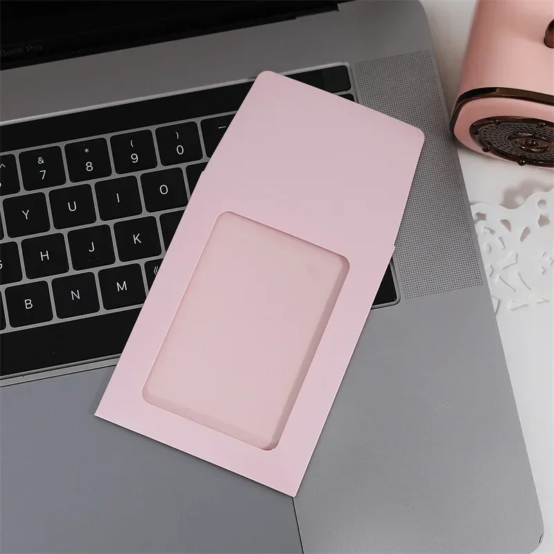 5/10pcs Paper Window Envelopes Transparent Card Holder DIY Photocards Frame Storage Packaging Bag Kawaii Pocket Envelope: green