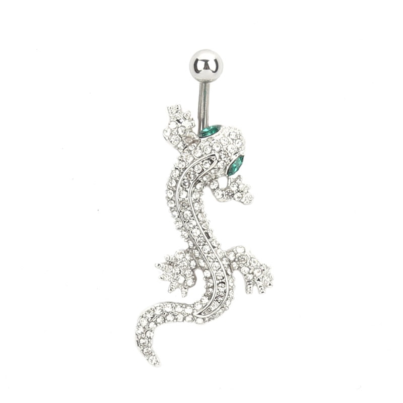 Animal house lizard Crystal Body Piercing Navel Belly Button Ring stainless steel 1pc Lizard