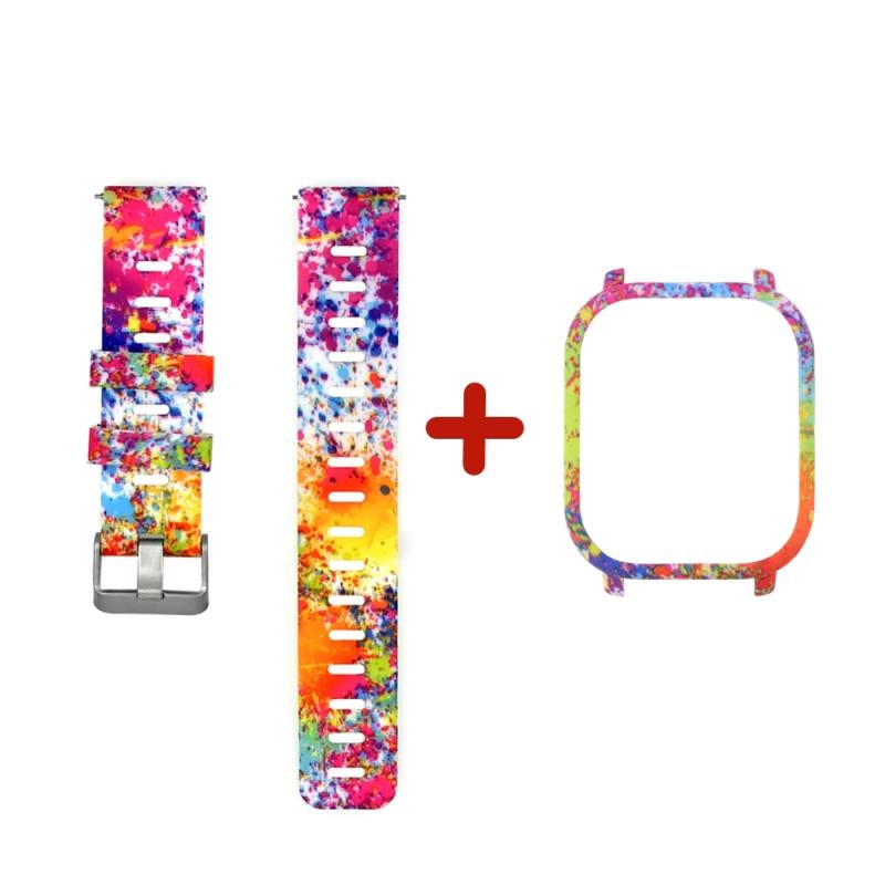 Strap 2 in 1 Watch Band Watch Case Cover Bracelet strap Protector Silicone Wrist Strap Watch Band For Amazfit GTS Strap: 11