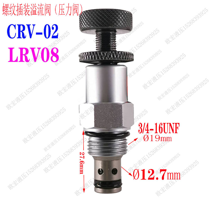 Hydraulic Manual Adjustable Pressure Safety Valve V2068 Thread Insertion Relief Valve Pressure Valve RV08: Ivory