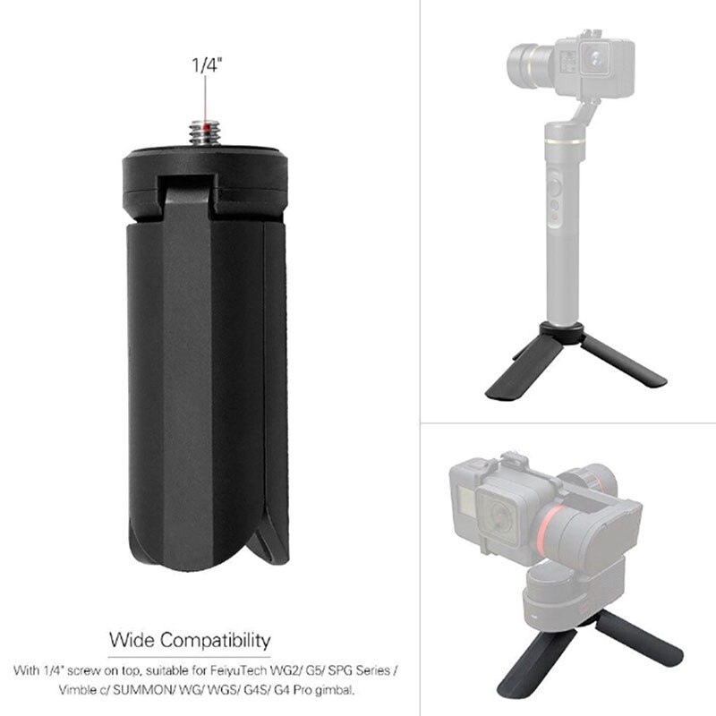 Mini Tripod Stand Cameras Portable Folding Desktop Stand Gimbal Tripod Camera Stabilizer for Camera Black