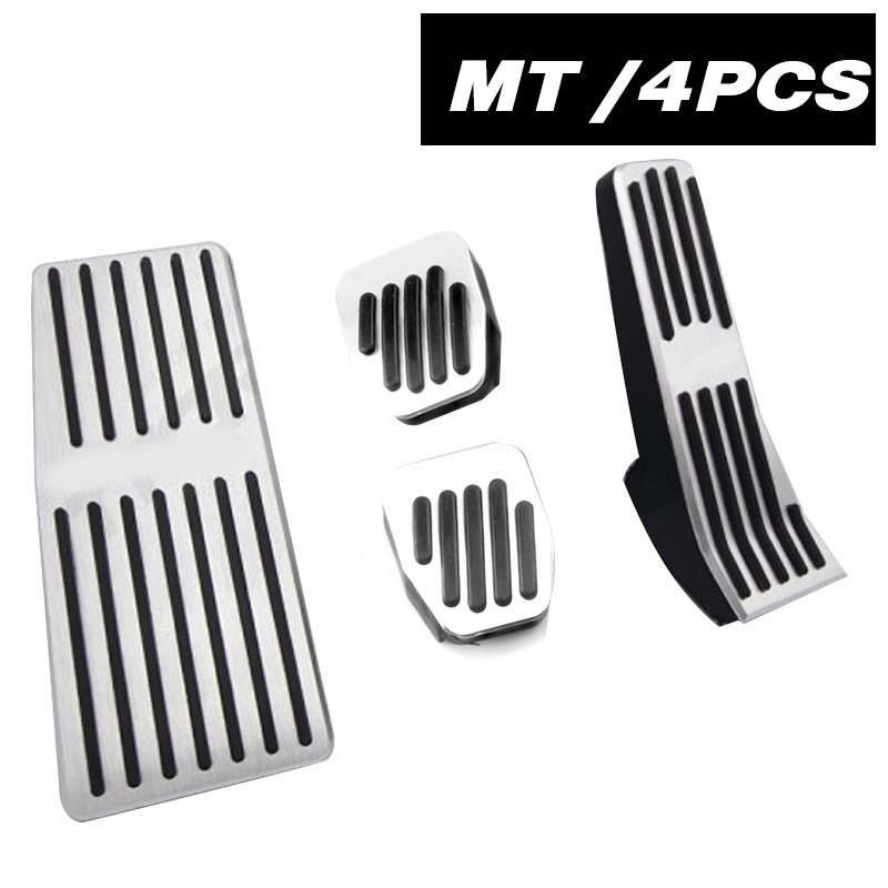 Vtear mazda 3 tilbehør bil gaspedal aluminiumslegering bil fodstøtte pedal interiør modifikation skridsikker gummi pedal cover: Mt 4