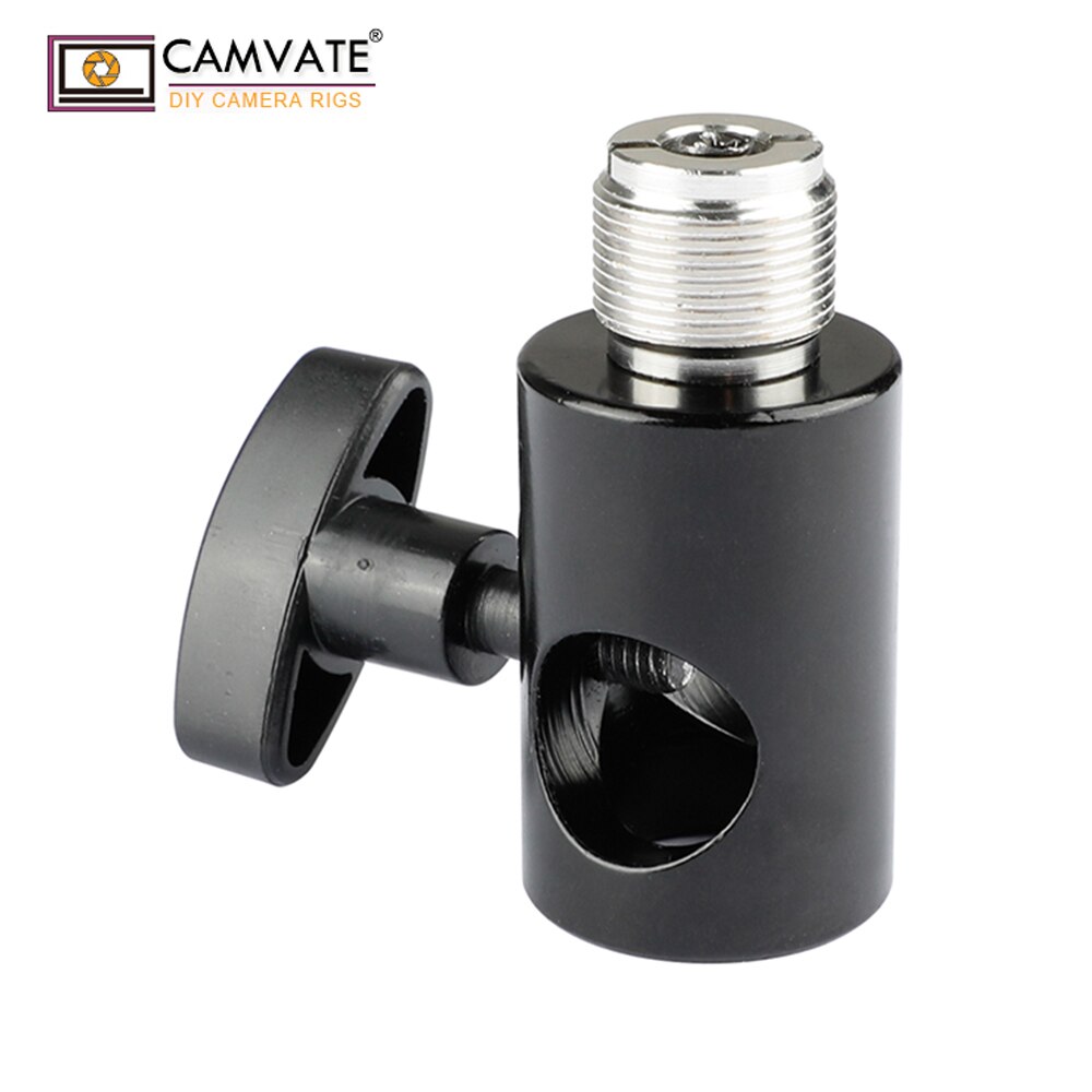 CAMVATE Light Pole Connector + Microphone Screw Adapter With 1/4&quot;-20 Female To 5/8&quot;-27 Male For Light Pole/Microphone Bracket