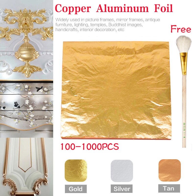 Imitacja złota liść papier miedź aluminium liść złoto arkusze folii rzemiosło artystyczne projekt papier złocenie złoto srebro folia miedziana papiery