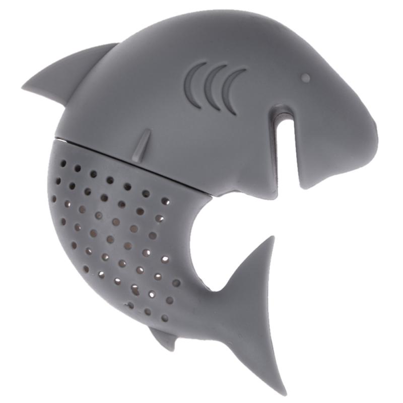 Shark Thee-ei Siliconen Theepot Gereedschap Theezeefje Leaf Zeef Siliconen Kruidenthee Losse Thee Filter Theewaar Keuken Accessoire