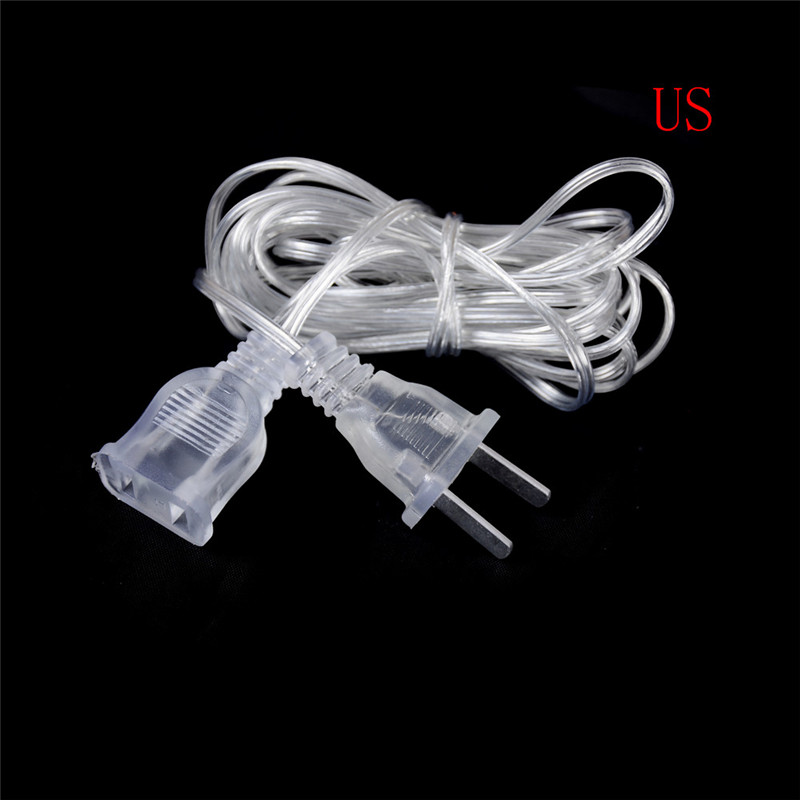 3m eu stik/us stik til led string julelys have hjem guirlande fest udsmykning forlænger gennemsigtig ledning: Os stik