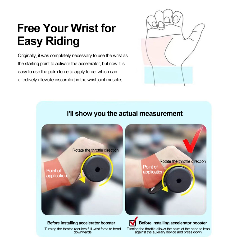 Manopole di assistenza per l'acceleratore dell'assistente del manubrio del motociclo Clip dell'acceleratore Booster della maniglia a risparmio di manodopera strumento di riposo manuale per il controllo della Ruise