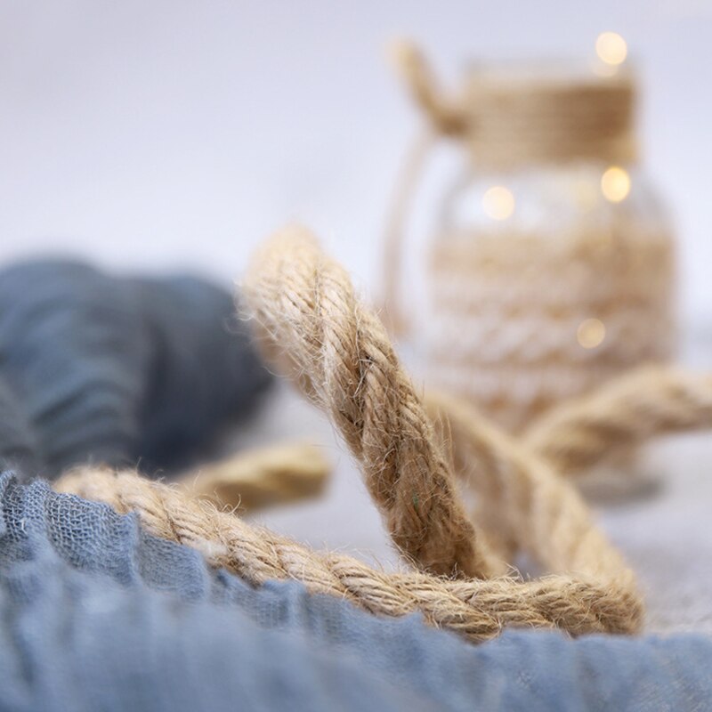 8Mm Natuurlijke Jute Touw Hennep Touw Twisted Koord Diy Craft Handgemaakte Woondecoratie Wanddecoratie 10M Tot 50M