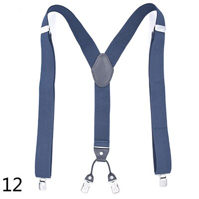 Deepeel 1pc 3.5X125cm Men Suspenders Adult 4 Clips Strap Multicolor Clip Buckles Elastic Male Jockstrap Business Accessories: 12