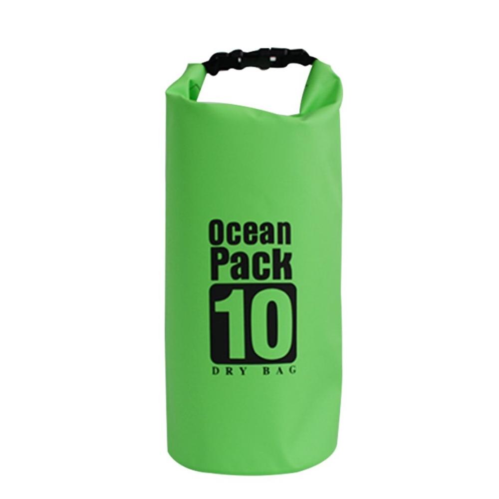 Waterdichte Sport Dry Bag Roll Top Afneembare Schouderbanden Opbergtas Kanoën, Strand, Kamperen En Vissen 10L: groene kleur