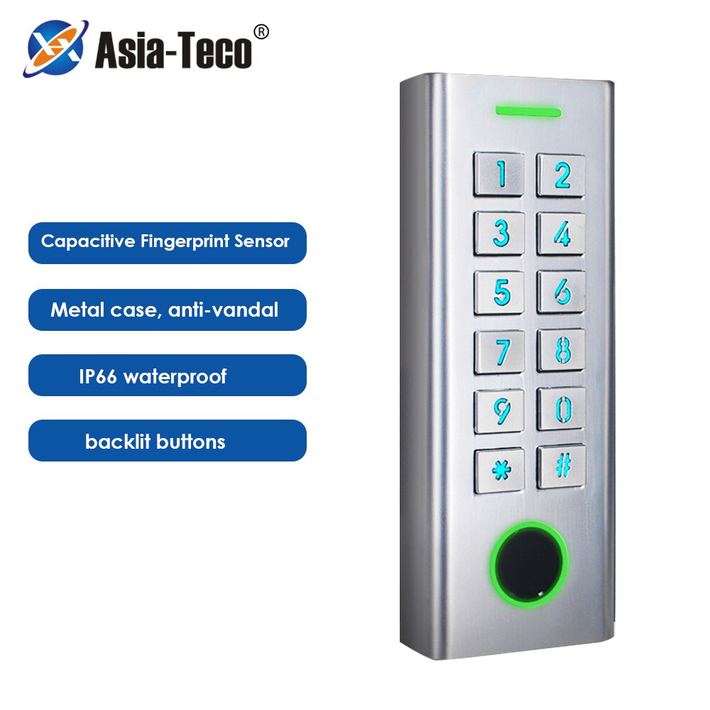 Zinc Alloy IP66 Waterproof Fingerprint Standalone Access Controller Electronic Door Lock Keyboard Door Access Control System