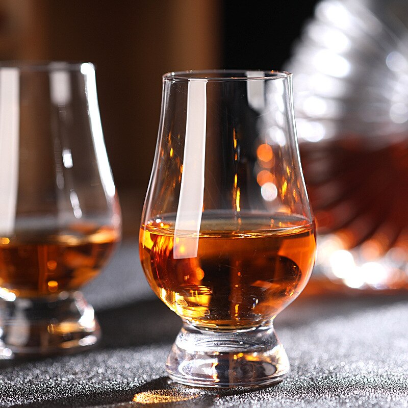 2Pcs/Lot 180ML Whiskey Glass Scotch Glasses Bourbon Rocks Glass Shaped Crystal Clear Glassware for Wine Bar Club Party