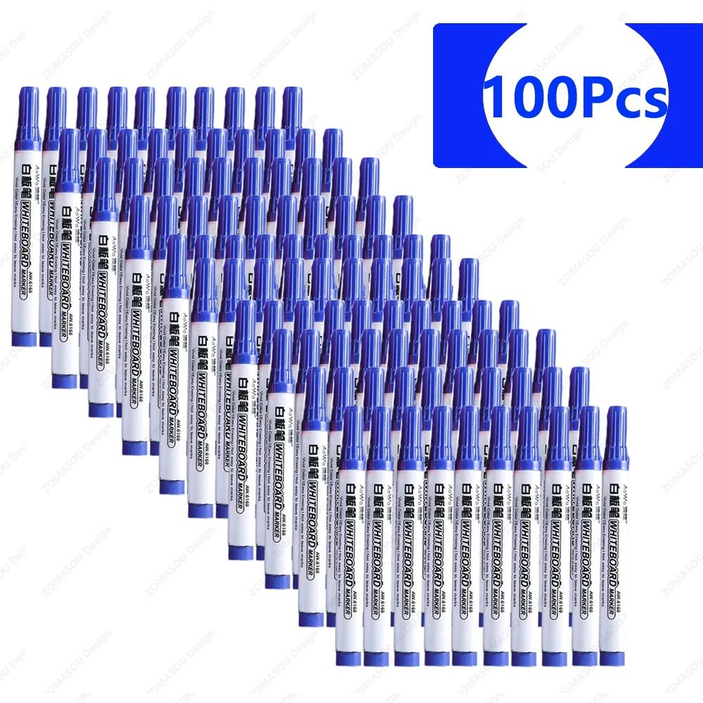 100-1pcs Erasable Whiteboard Marker Pen Teaching Chalk Blackboard Marker for Ceramics Glass Office School Art Stationery: Dark Grey