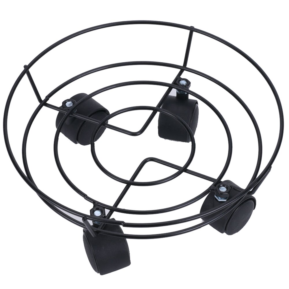 Plant Caddy Wheel Flower Pot Rack Iron Rolling Movable Plants Stand Flower Pot Mover Tray Coaster Planter Base For Garden: 30cm