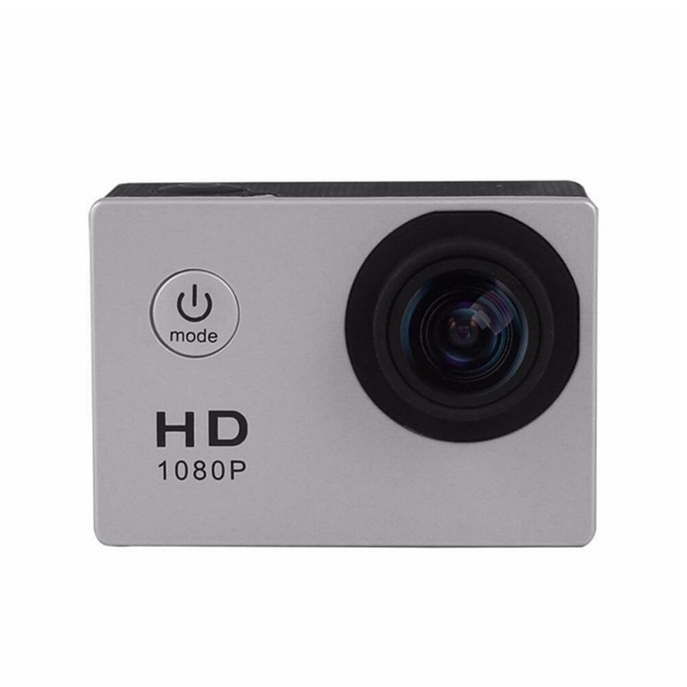 Full HD 1080P Camera Waterproof Sports Cam Wide Angle Lens DV Camcorder Rechargeable For Mini Underwater Cameras: Silver grey