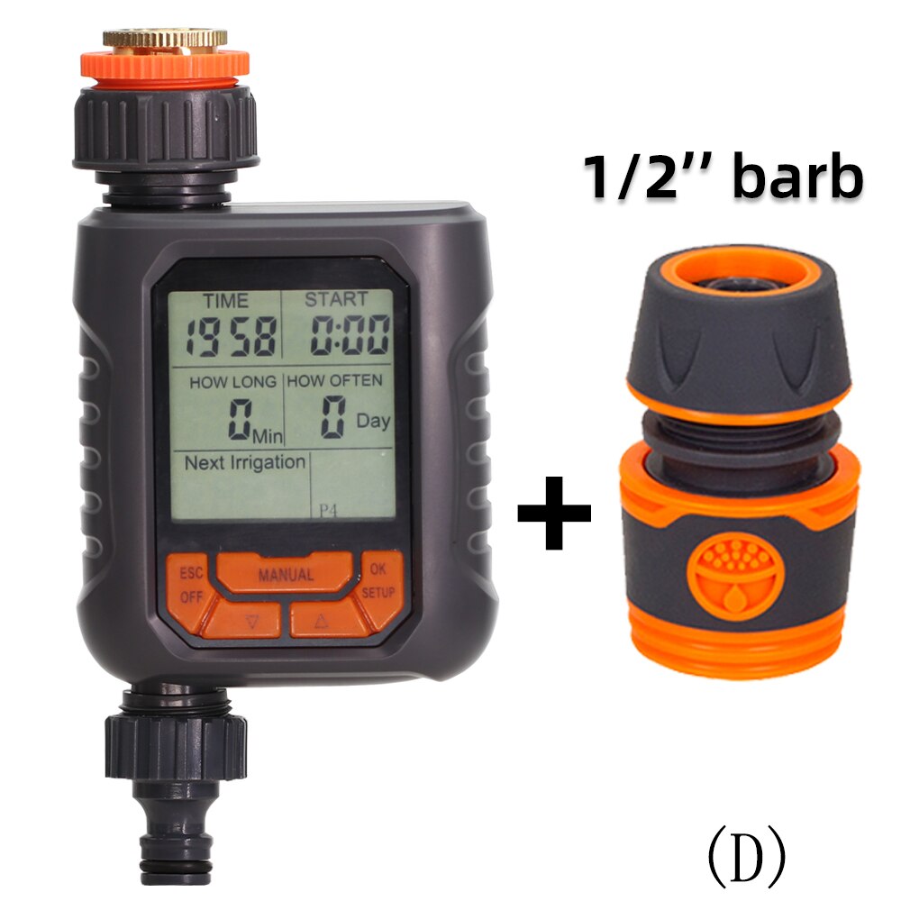 Tuin Sprinkler Timer Automatische Programmeerbare Digitale Water Timer IP65 Waterdicht Voor Lawn Watering Systeem Irrigatie Controller: D