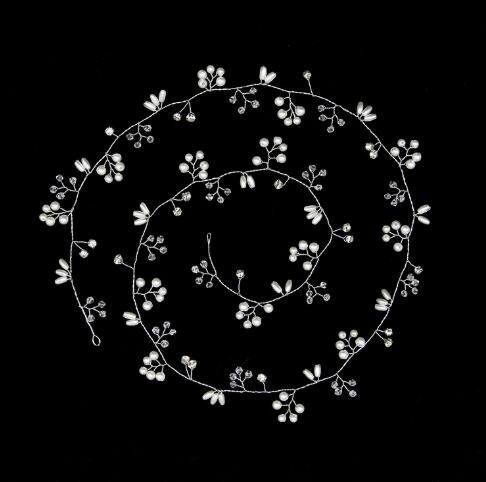 Western Wedding Hoofdtooi Voor Bruid Handgemaakte Bruiloft Kroon Bloemen Parel Haaraccessoires Haarspeld Ornamenten: A 50mm silver