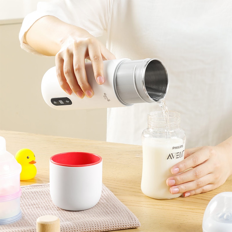 Hervidor eléctrico Xiaomi Deerma, taza de agua portátil, taza de calentamiento de agua de 350ml para viajes en casa, pantalla de temperatura, toque inteligente