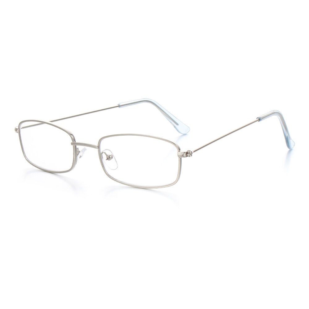 1Pc Kleine Retro Metalen Frame Fietsen Driving Zonnebril Vrouwen Mannen Rechthoek Kleurrijke Zonnebril UV400 Shades Clear Lens Eyewear: Silver Flat Mirror