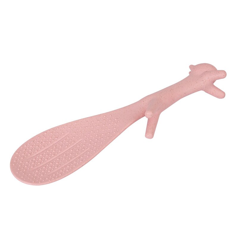 Ris padle fisk/egern formet non stick ris padle ske premium fødevarekvalitet hvede halm ris padle stand ris ske: Gul