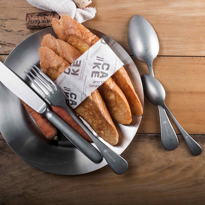 Antique Vintage Roma Flatware set stainless steel Cutlery Old English Style Vintage Thicken Dishwasher Safe HH ART