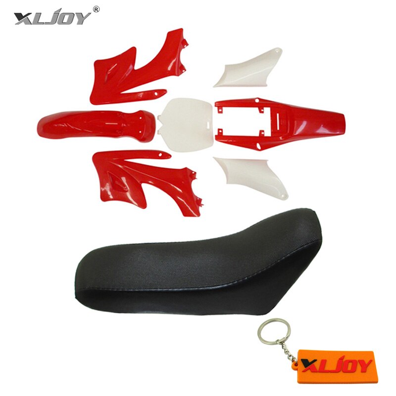 Xljoy plast fender fairing kits 7 stykker + skum sæde til kinesisk 2 tak 47cc 49cc apollo orion mini snavs cykel børn minimoto: Rød