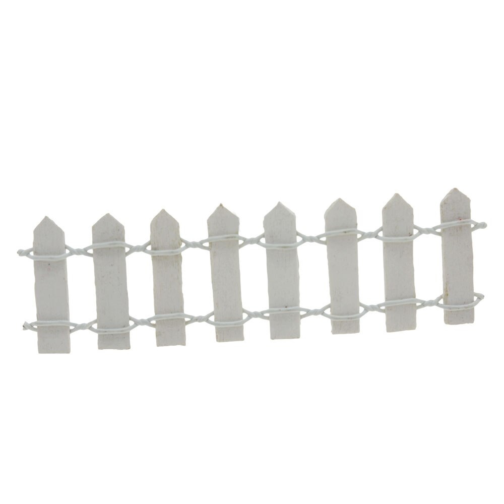 3*9.5*0.2CM Wood fence Fence decorations Garden Lawn Yard Decoration: White