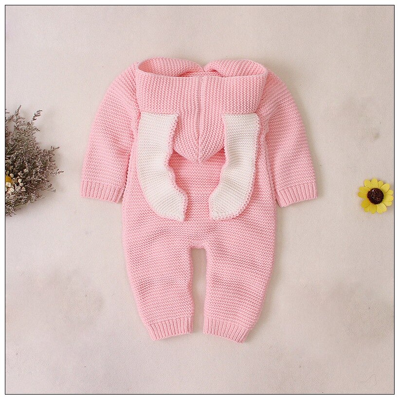 Baby Pasgeboren Trui Soild Lange Mouwen Winter Herfst Wol Warme Romper 0-24 Maanden Baby Jongen Meisje Outfits Gebreide hooded Kleding