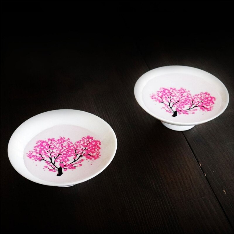 Japanese Ceramic Magic Cherry Blossoms Teacup Cold Temperature Color Changing Flower Display Sake Cup Kung Fu Small Tea Bowl