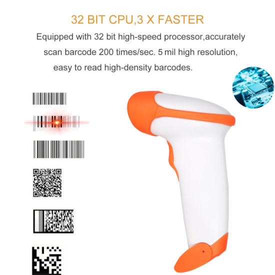2D Wired USB Handheld Barcode Scanner, Qr Barcode Reader for Mobile Phone