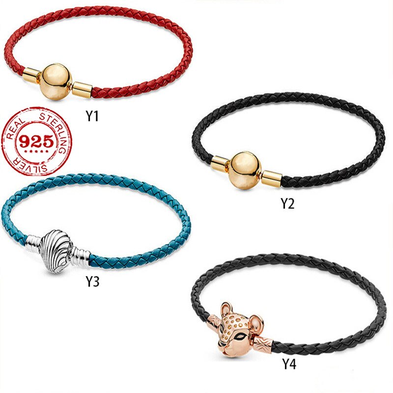 3mm Charm Seashell marine round beads Original Leather Bracelet Jewelry Women&#39;s