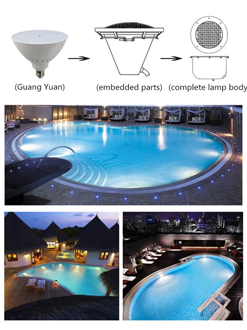 RGB Par38 Swimming Pool Light IP68 120V SpotLight 35W Fountain Bulb Waterproof Recessed Underwater Outdoor Light Lamp Remote