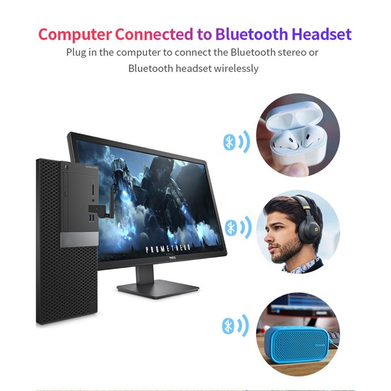Bluetooth 5.2 Transmitter 3.5mm Audio Transmitter Low Lantency Wireless Adapter with External Antenna for TV PC Speaker