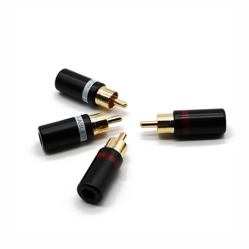 Hifi 4pcs gold plated Rca plug audio AMP interconnect rca plug Socket connector