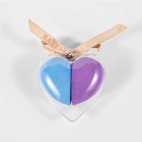 Esponjilla cosmética con caja en forma de corazón, 2 uds., esponja en forma de gota de agua para maquillaje, de colores múltiples esponjilla, cepillo para maquillaje esponja cosmética: Blue