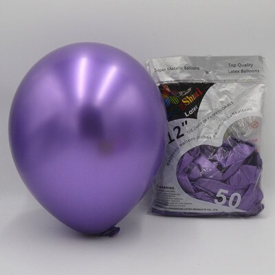 5PCS/lot 12" Pearl Metallic Balloon Round Metal Balloons Birthday Party Decor Latex Baloons Metallized Wedding Party Decor: Purple